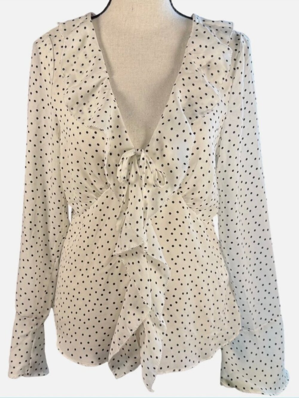 Maison D'Amélie Polka Dot Blouse